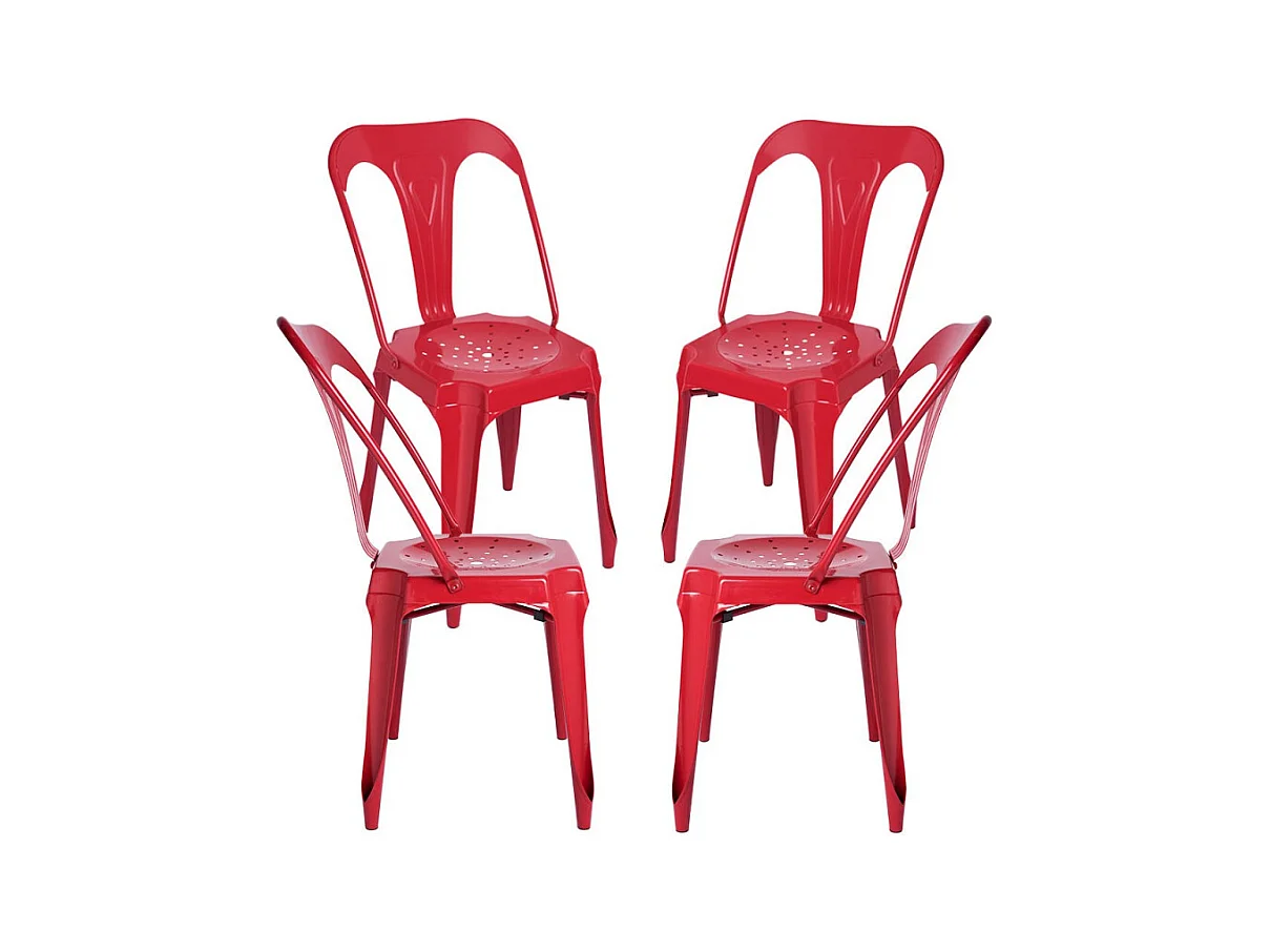 Packs Sillas Comedor - Pack 4 Sillas Ulix - Rojo