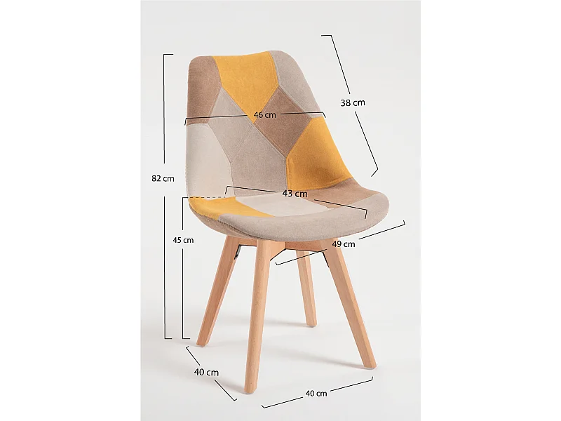 Packs Sillas Comedor - Pack 6 Sillas Synk Patchwork - Amarillo