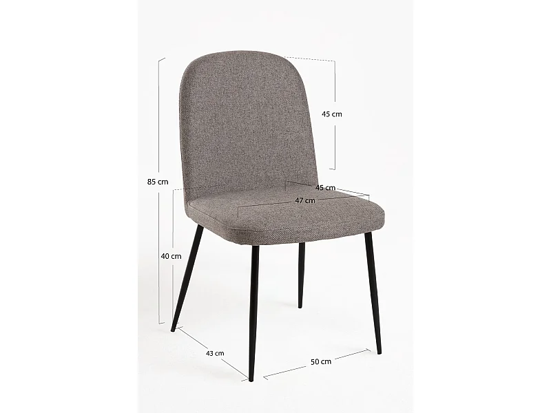 Sillas Comedor - Silla Libry Tela - Gris
