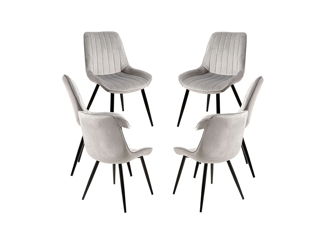 Packs Sillas Comedor - Pack 6 Sillas Lene Terciopelo - Gris claro