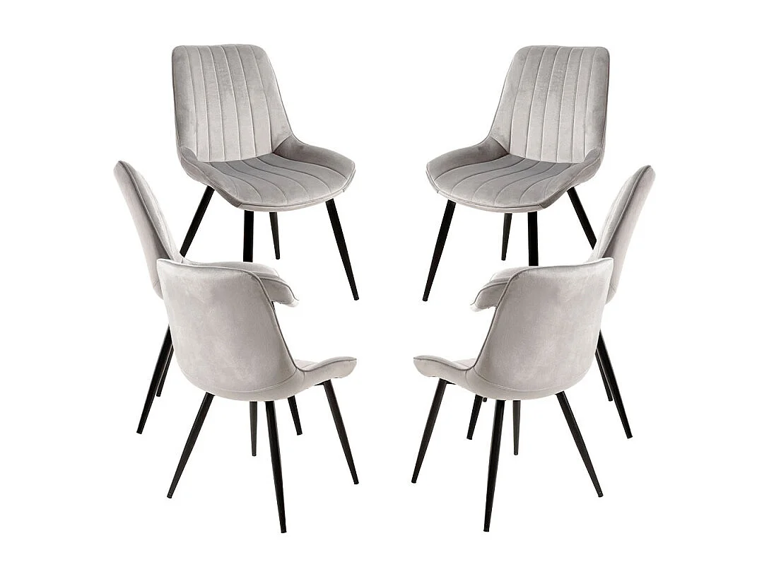 Packs Sillas Comedor - Pack 6 Sillas Lene Terciopelo - Gris claro