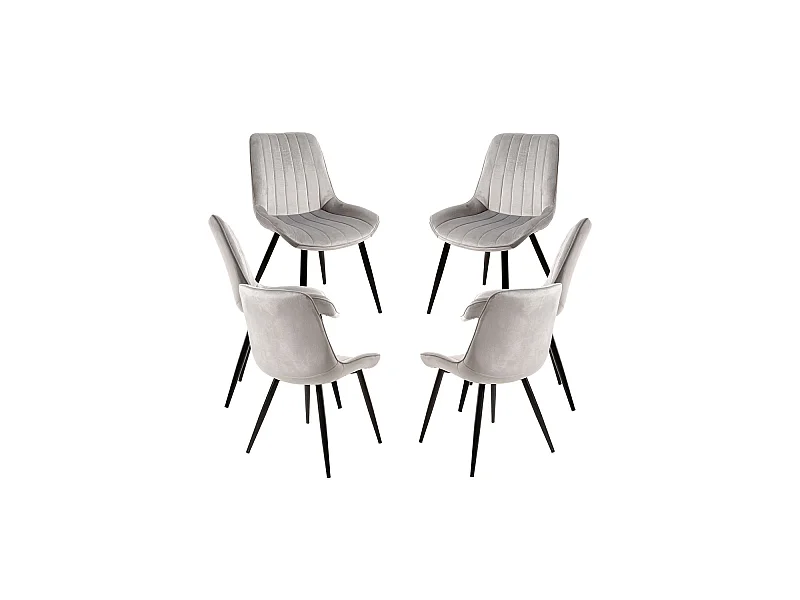 Packs Sillas Comedor - Pack 6 Sillas Lene Terciopelo - Gris claro