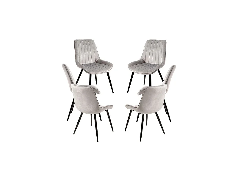 Packs Sillas Comedor - Pack 6 Sillas Lene Terciopelo - Gris claro