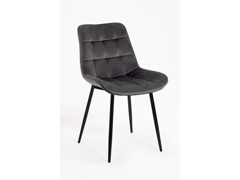 Sillas Comedor - Silla Teray Terciopelo - Gris oscuro