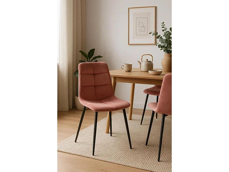 Sillas Comedor - Silla Daris Terciopelo - Rosa