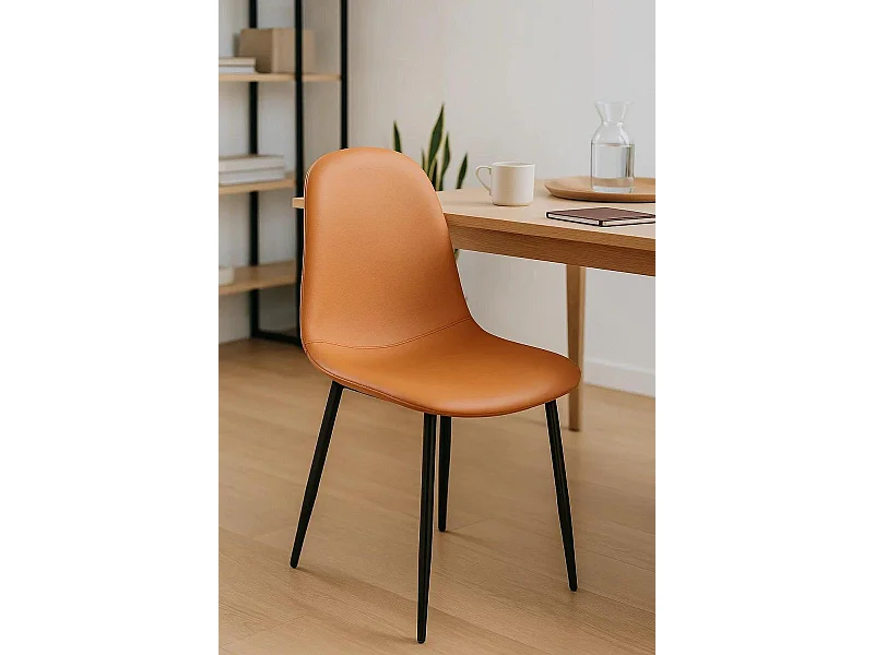 Sillas Comedor - Silla Black Teok Polipiel - Arcilla