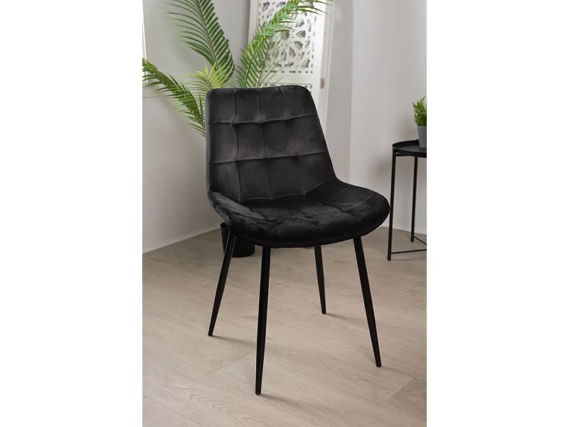 Sillas Comedor - Silla Teray Terciopelo - Negro