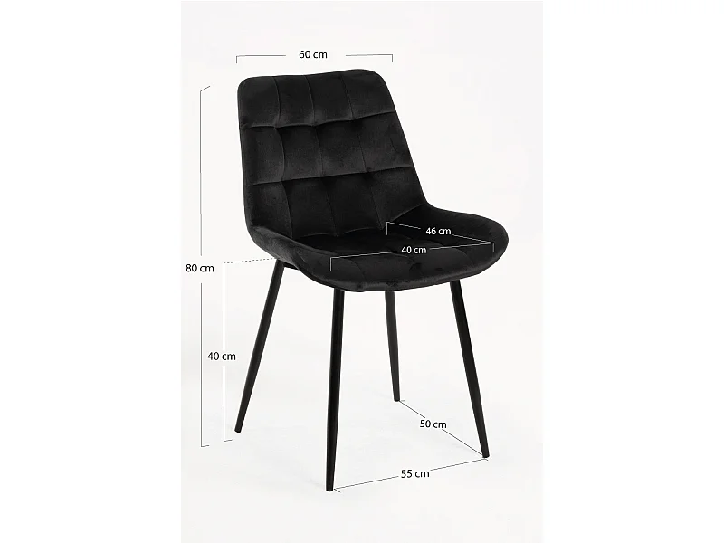 Sillas Comedor - Silla Teray Terciopelo - Negro