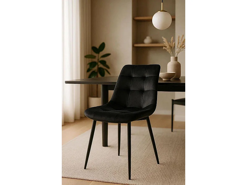 Sillas Comedor - Silla Teray Terciopelo - Negro