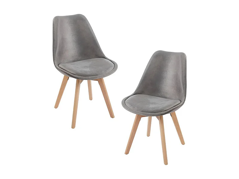 Packs Sillas Comedor - Pack 2 Sillas Synk Terciopelo - Gris oscuro