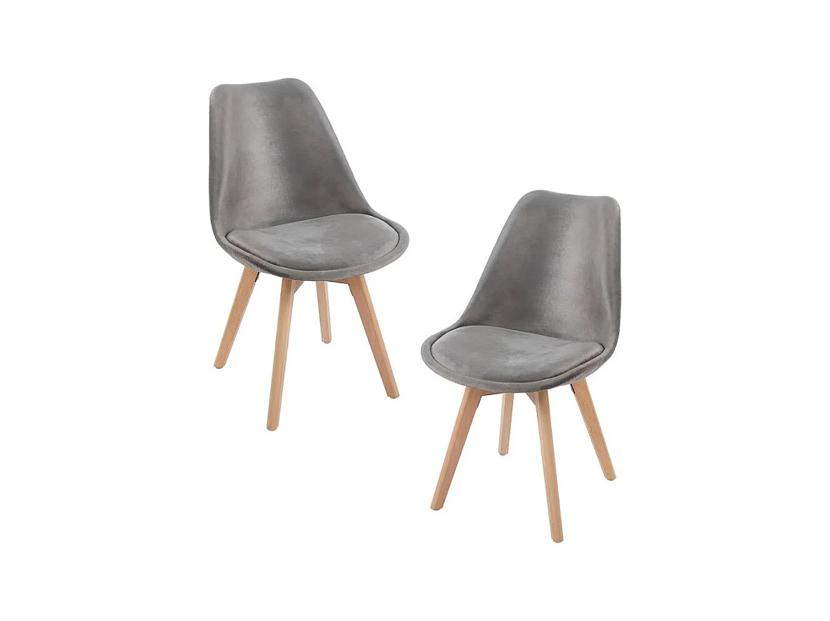 Packs Sillas Comedor - Pack 2 Sillas Synk Terciopelo - Gris oscuro