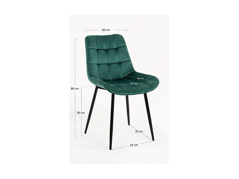 Sillas Comedor - Silla Teray Terciopelo - Verde