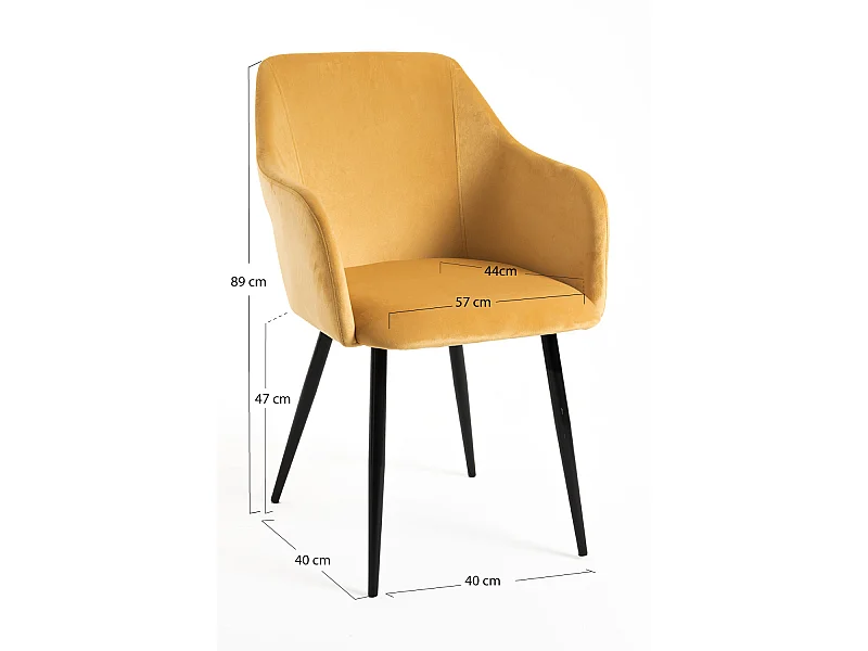 Packs Sillas Comedor - Pack 6 Sillas Puan Terciopelo - Mostaza