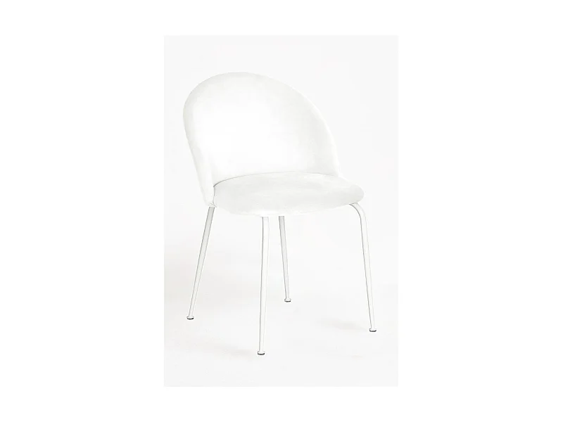Sillas Comedor - Silla White Dalnia Terciopelo - Blanco