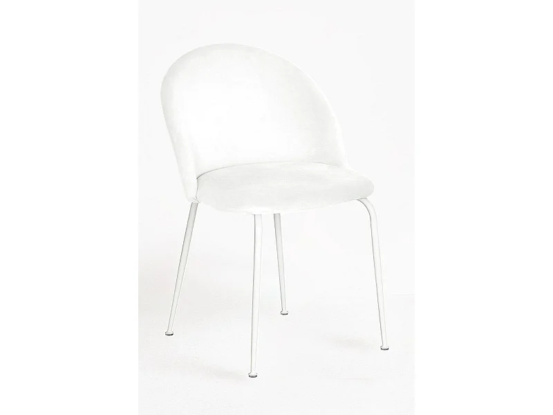 Sillas Comedor - Silla White Dalnia Terciopelo - Blanco
