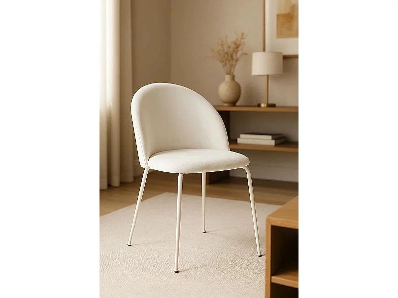 Sillas Comedor - Silla White Dalnia Terciopelo - Blanco