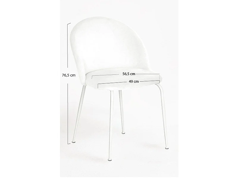 Sillas Comedor - Silla White Dalnia Terciopelo - Blanco