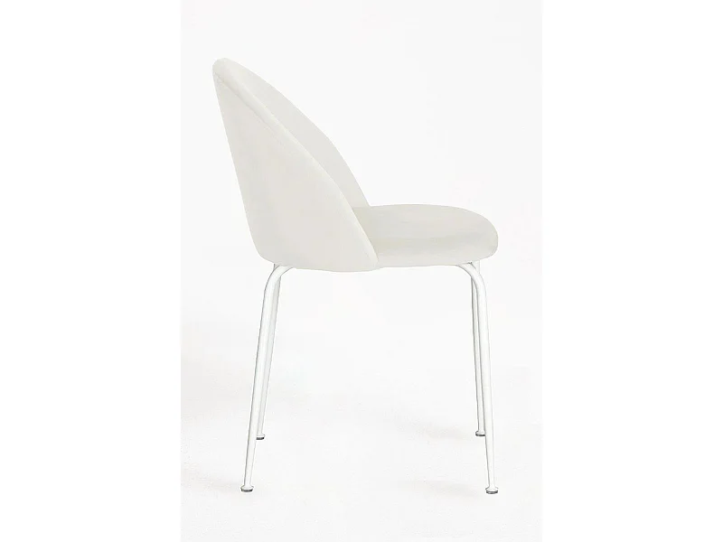 Sillas Comedor - Silla White Dalnia Terciopelo - Blanco