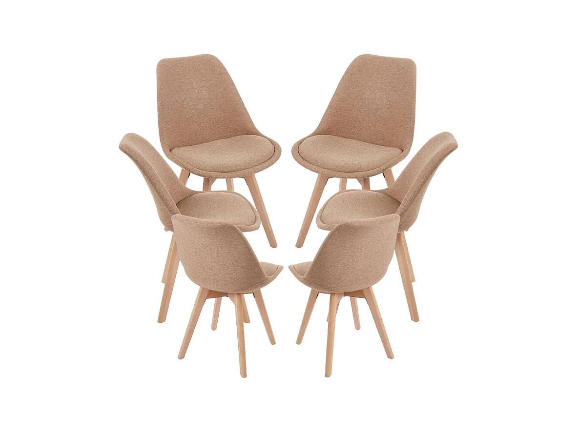 Packs Sillas Comedor - Pack 6 Sillas Synk Tela - Champán