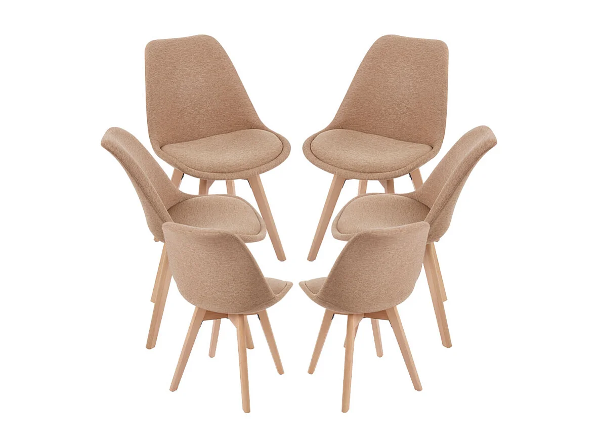 Packs Sillas Comedor - Pack 6 Sillas Synk Tela - Champán