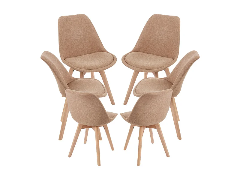 Packs Sillas Comedor - Pack 6 Sillas Synk Tela - Champán