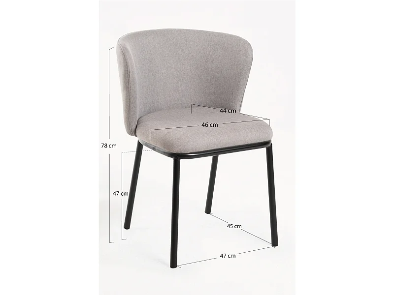 Sillas Comedor - Silla Nati Tela - Gris