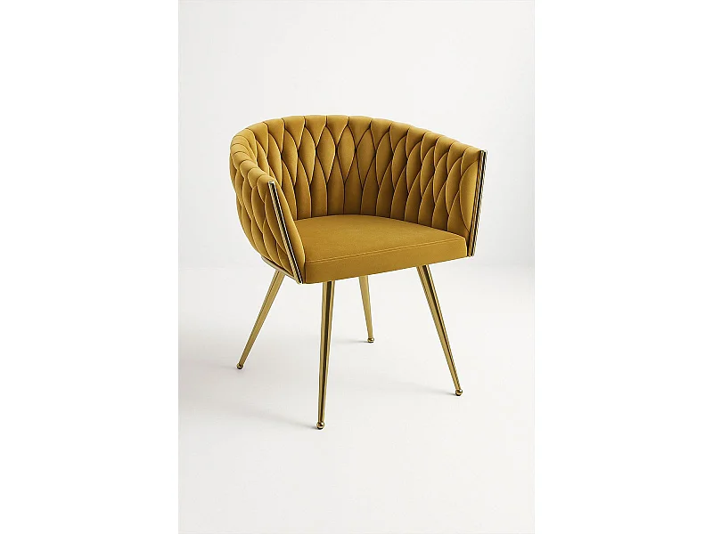 Sillas Comedor - Silla Widny Golden Terciopelo - Mostaza