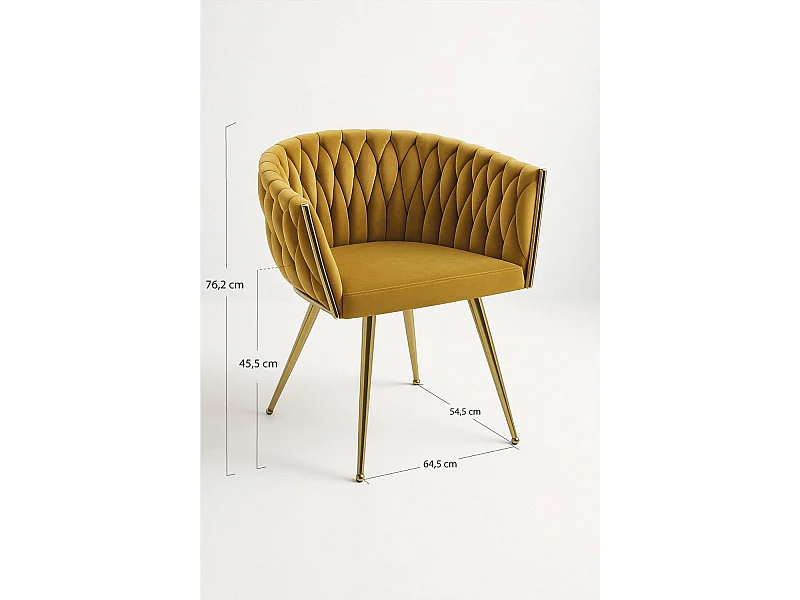 Sillas Comedor - Silla Widny Golden Terciopelo - Mostaza