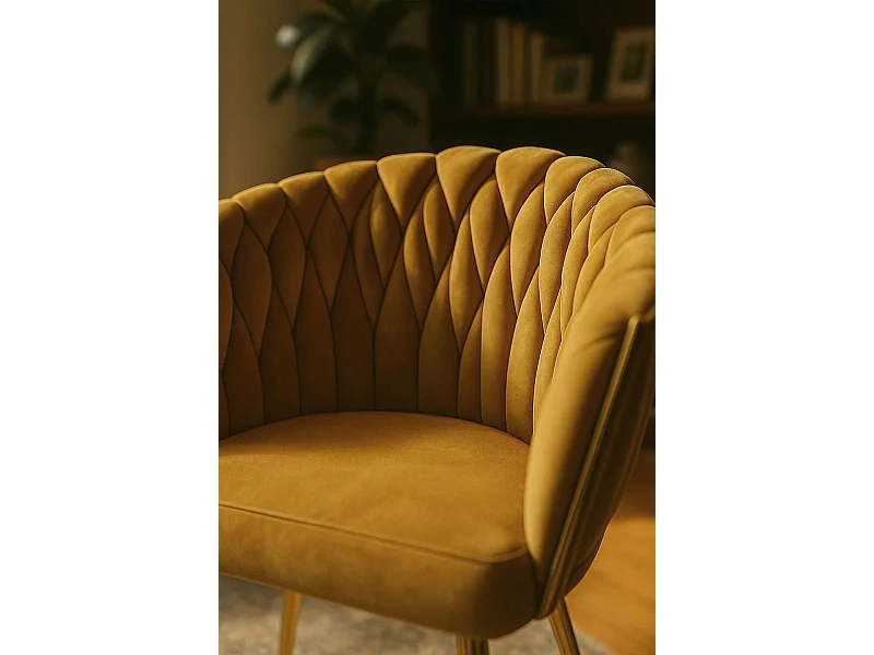 Sillas Comedor - Silla Widny Golden Terciopelo - Mostaza