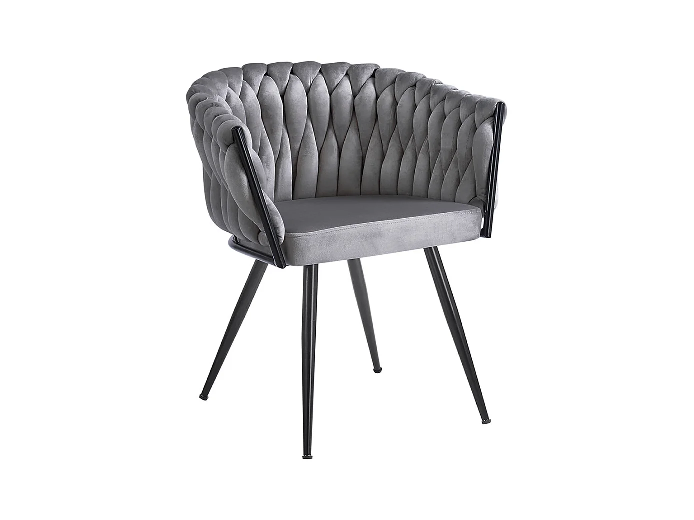 Sillas Comedor - Silla Widny Black Terciopelo - Gris oscuro