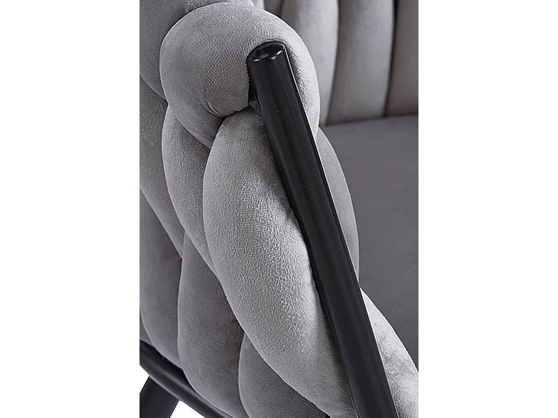Sillas Comedor - Silla Widny Black Terciopelo - Gris oscuro