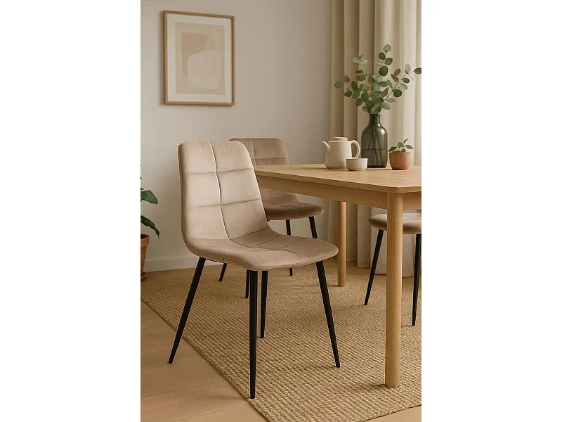 Sillas Comedor - Silla Daris Terciopelo - Gris claro