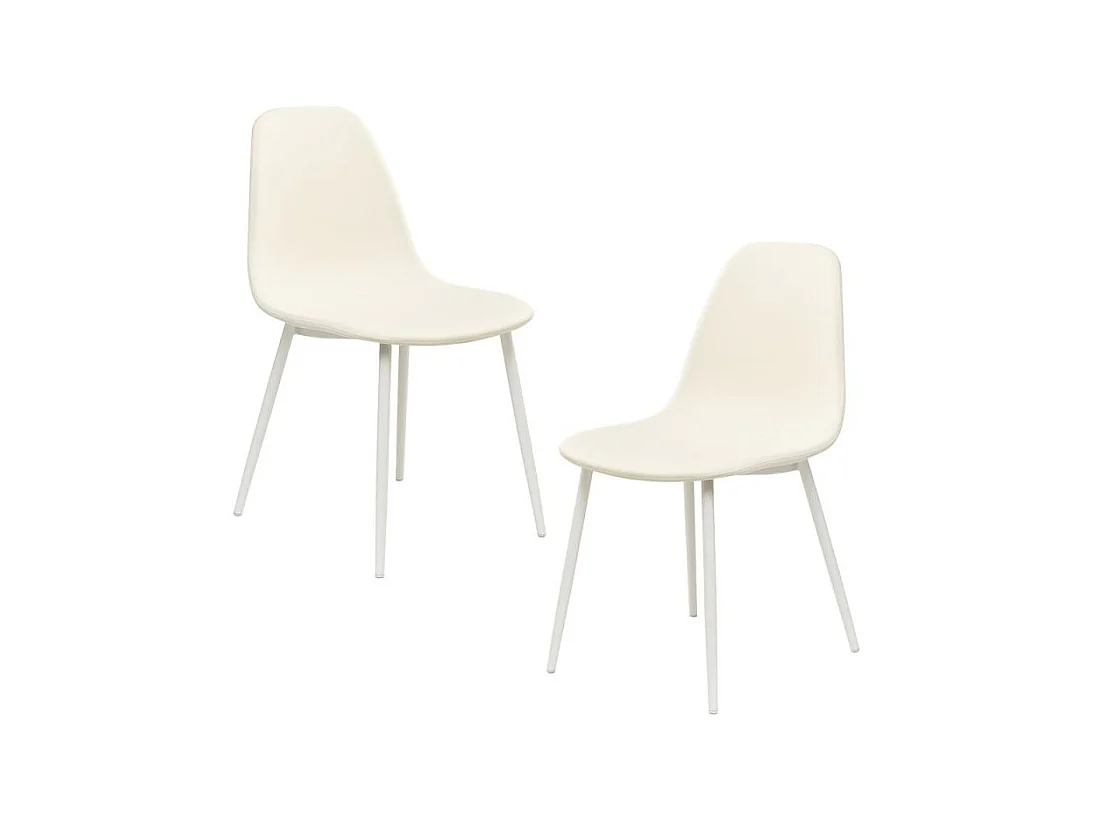 Packs Sillas Comedor - Pack 2 Sillas White Teok Tela - Blanco