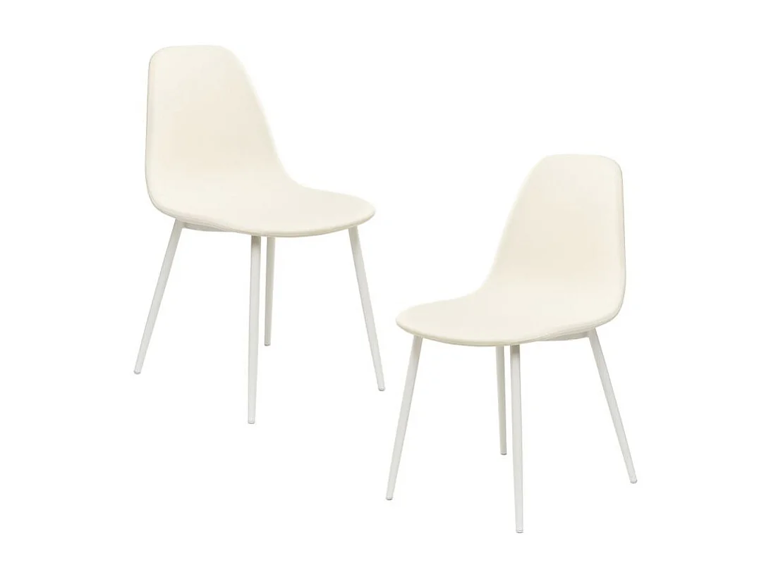 Packs Sillas Comedor - Pack 2 Sillas White Teok Tela - Blanco