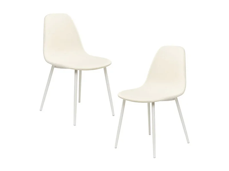 Packs Sillas Comedor - Pack 2 Sillas White Teok Tela - Blanco