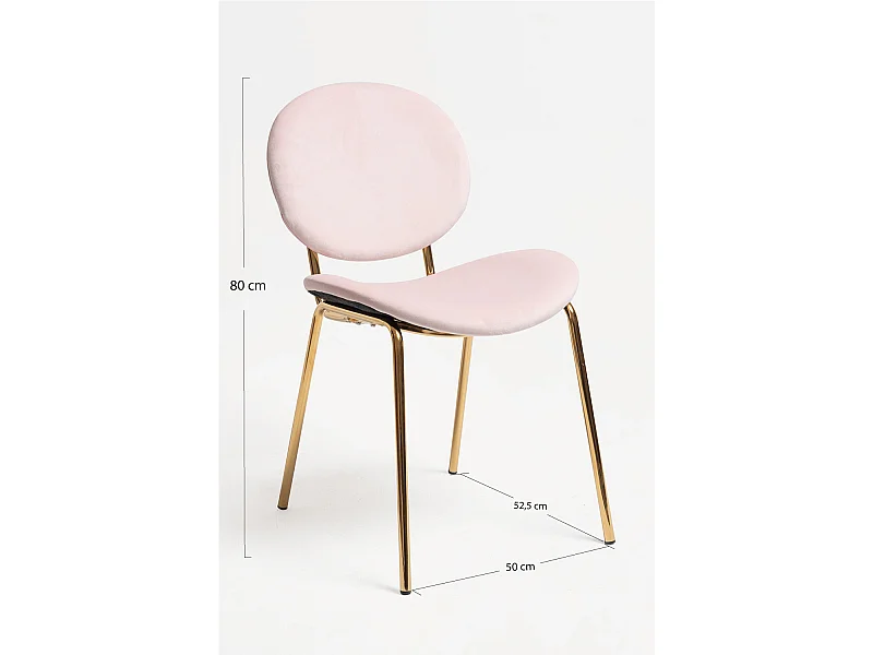Sillas Comedor - Silla Lenor Golden Terciopelo - Rosa