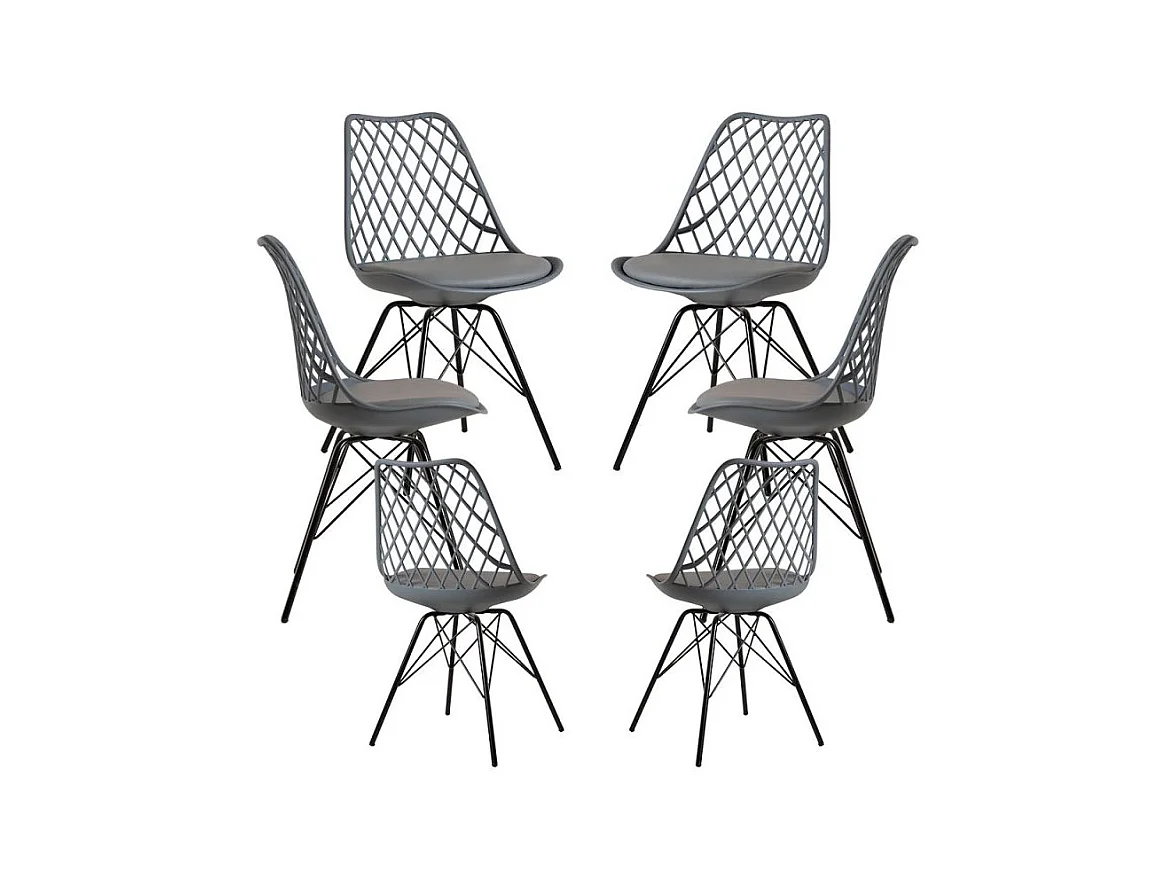 Packs Sillas Comedor - Pack 6 Sillas Iron Mima - Gris oscuro