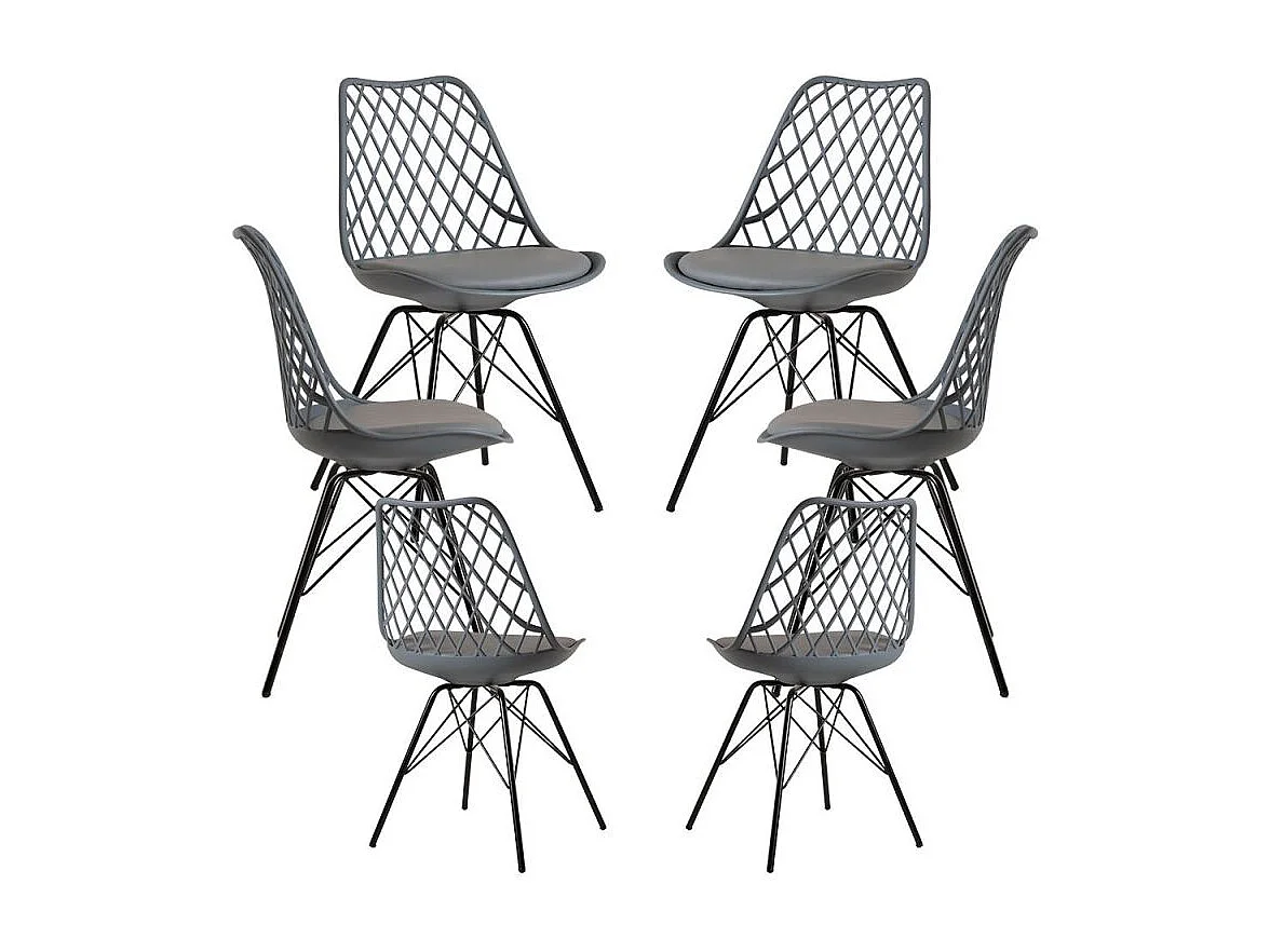 Packs Sillas Comedor - Pack 6 Sillas Iron Mima - Gris oscuro