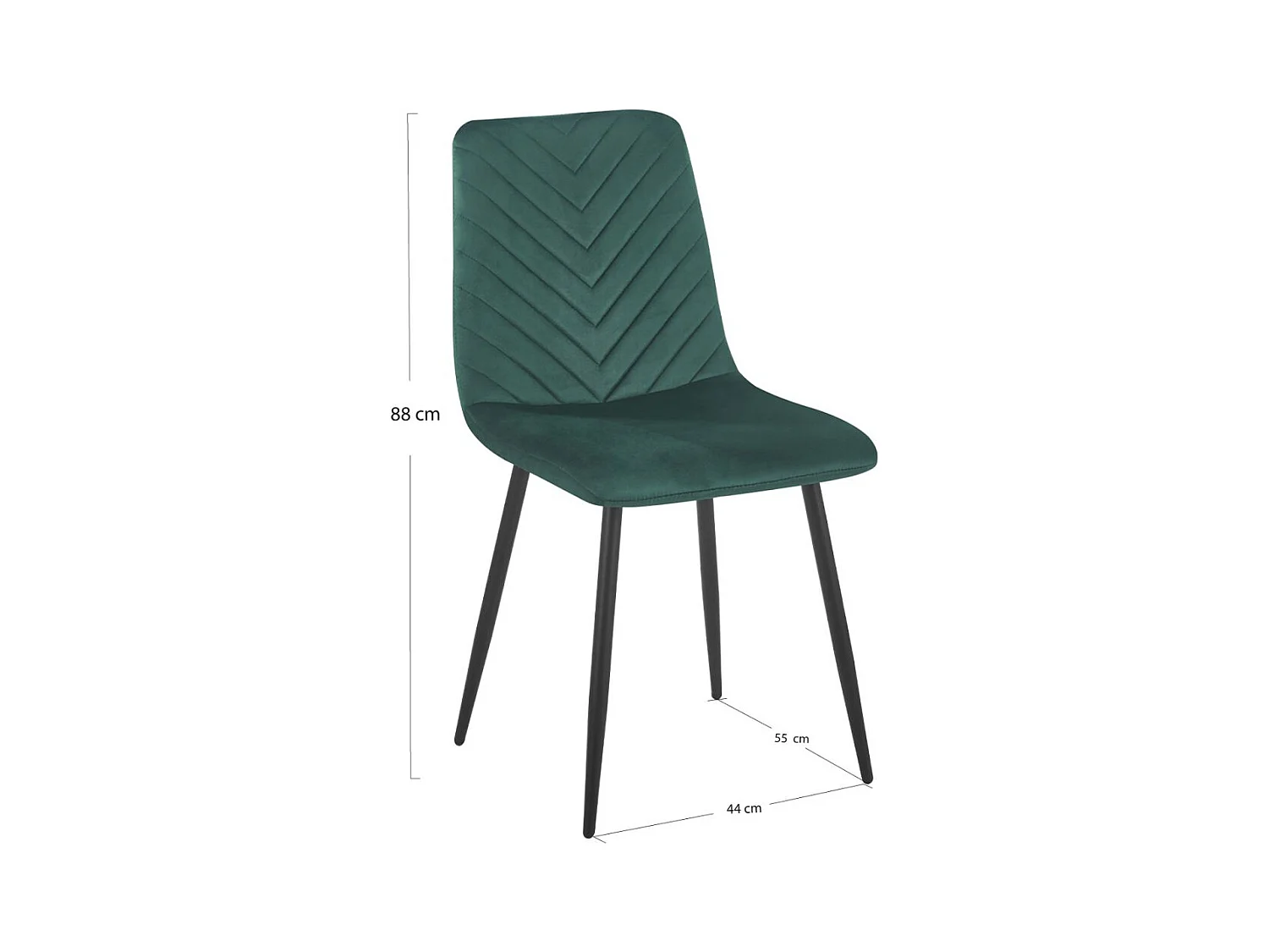 Sillas Comedor - Silla Kisa Black Terciopelo - Verde