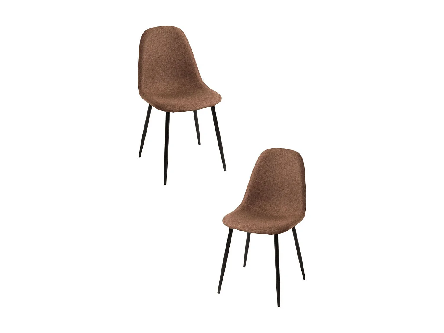 Packs Sillas Comedor - Pack 2 Sillas Black Teok Tela - Marrón