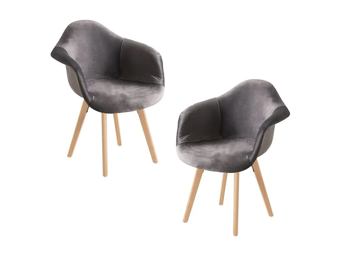 Packs Sillas Comedor - Pack 2 Sillas Belu Terciopelo - Gris oscuro