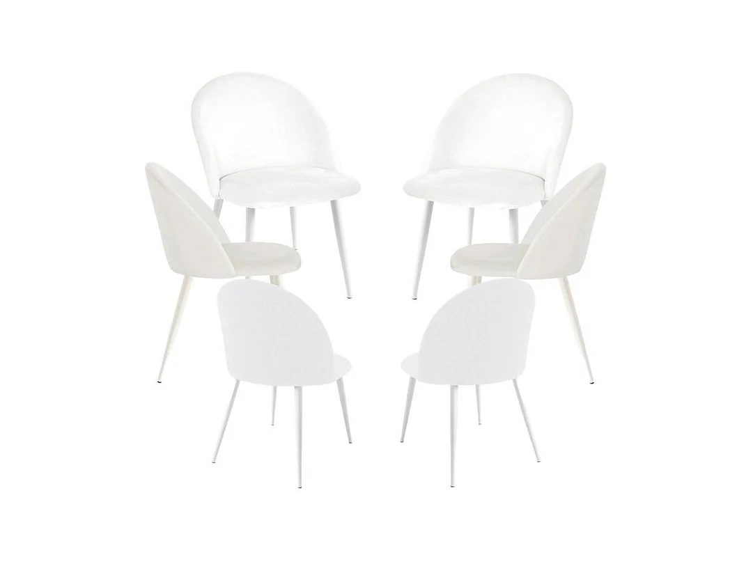 Packs Sillas Comedor - Pack 6 Sillas White Vint Terciopelo - Blanco