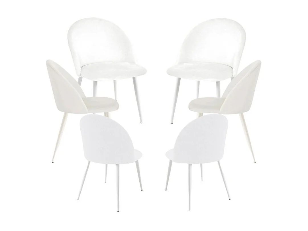 Packs Sillas Comedor - Pack 6 Sillas White Vint Terciopelo - Blanco