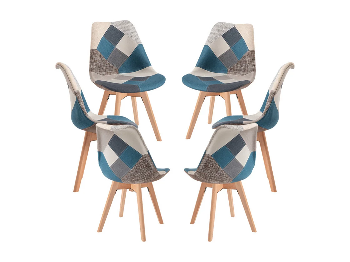 Packs Sillas Comedor - Pack 6 Sillas Synk Patchwork - Azul