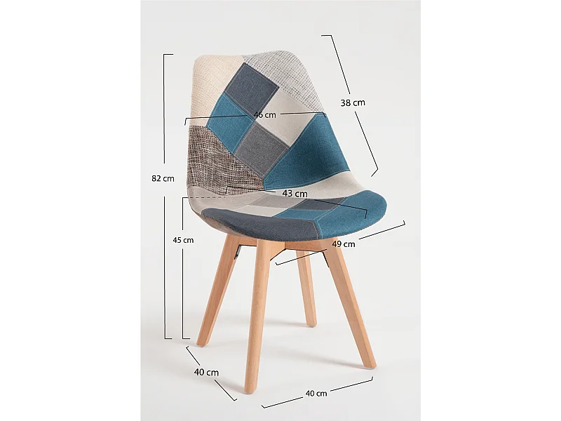 Packs Sillas Comedor - Pack 6 Sillas Synk Patchwork - Azul