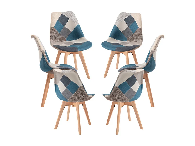 Packs Sillas Comedor - Pack 6 Sillas Synk Patchwork - Azul