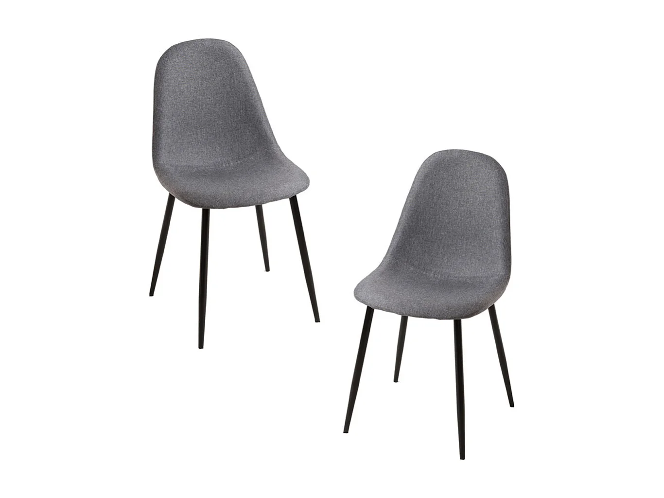 Packs Sillas Comedor - Pack 2 Sillas Black Teok Tela - Gris oscuro