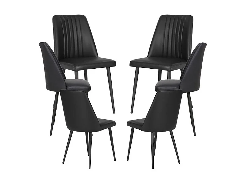 Packs Sillas Comedor - Pack 6 Sillas Betros Polipiel - Negro