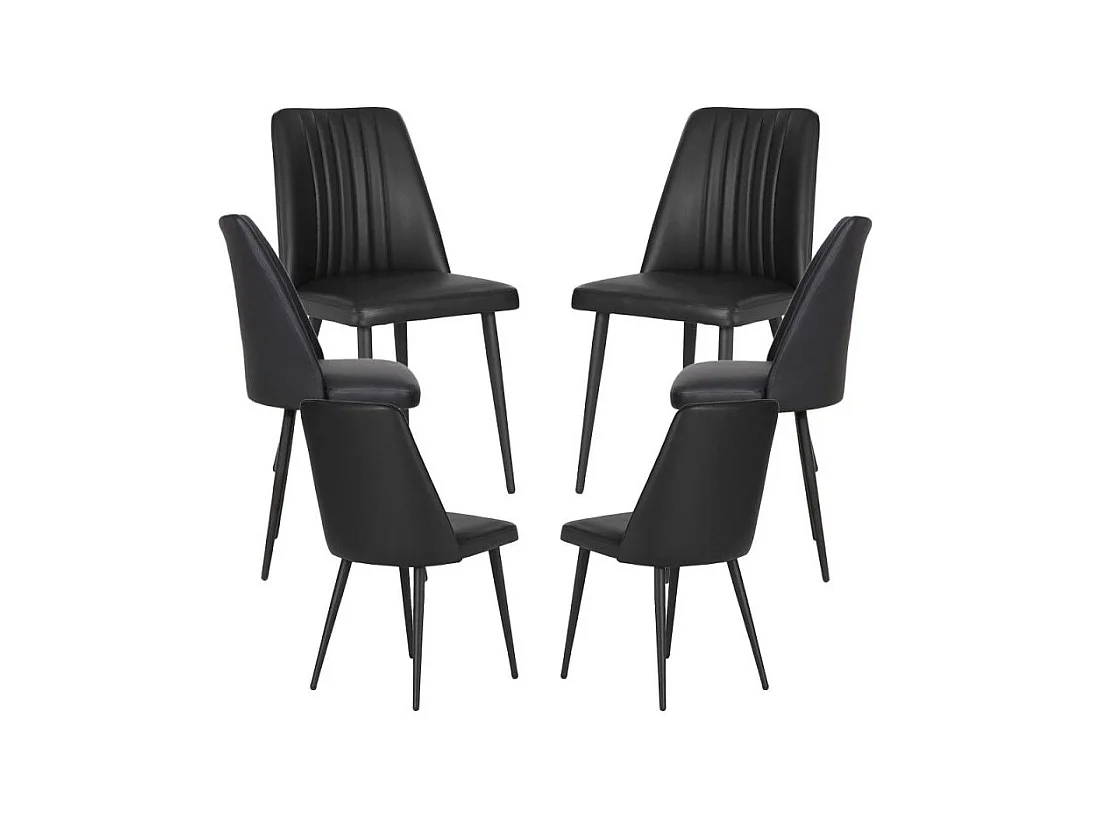 Packs Sillas Comedor - Pack 6 Sillas Betros Polipiel - Negro