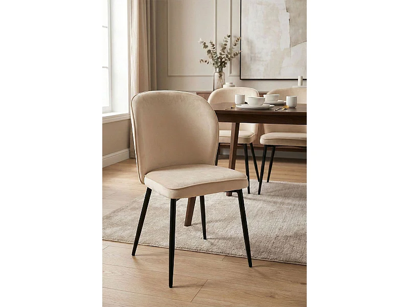 Sillas Comedor - Silla Teile Terciopelo - Beige
